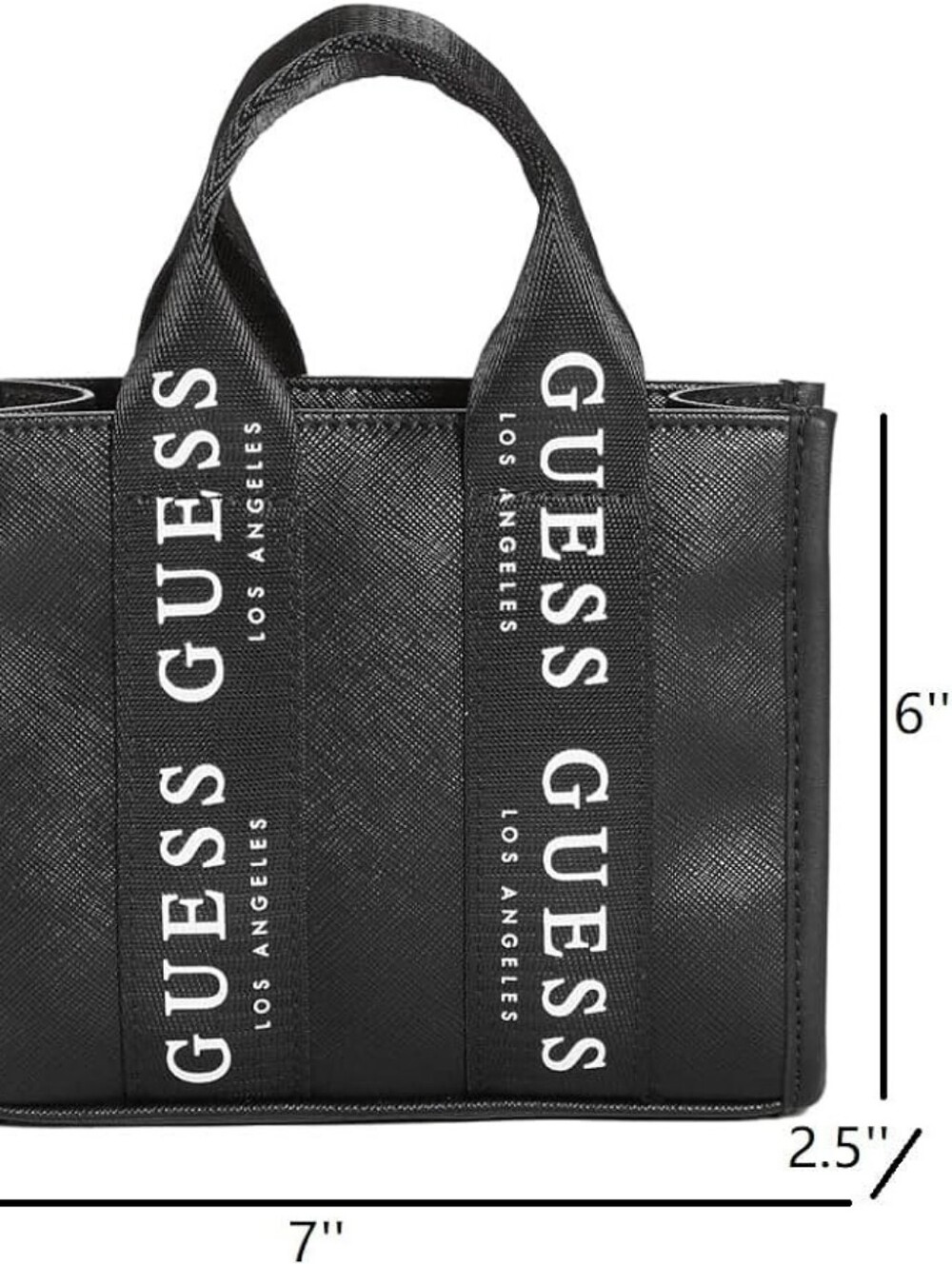 Guess Black Mini Tote with White Logo Straps